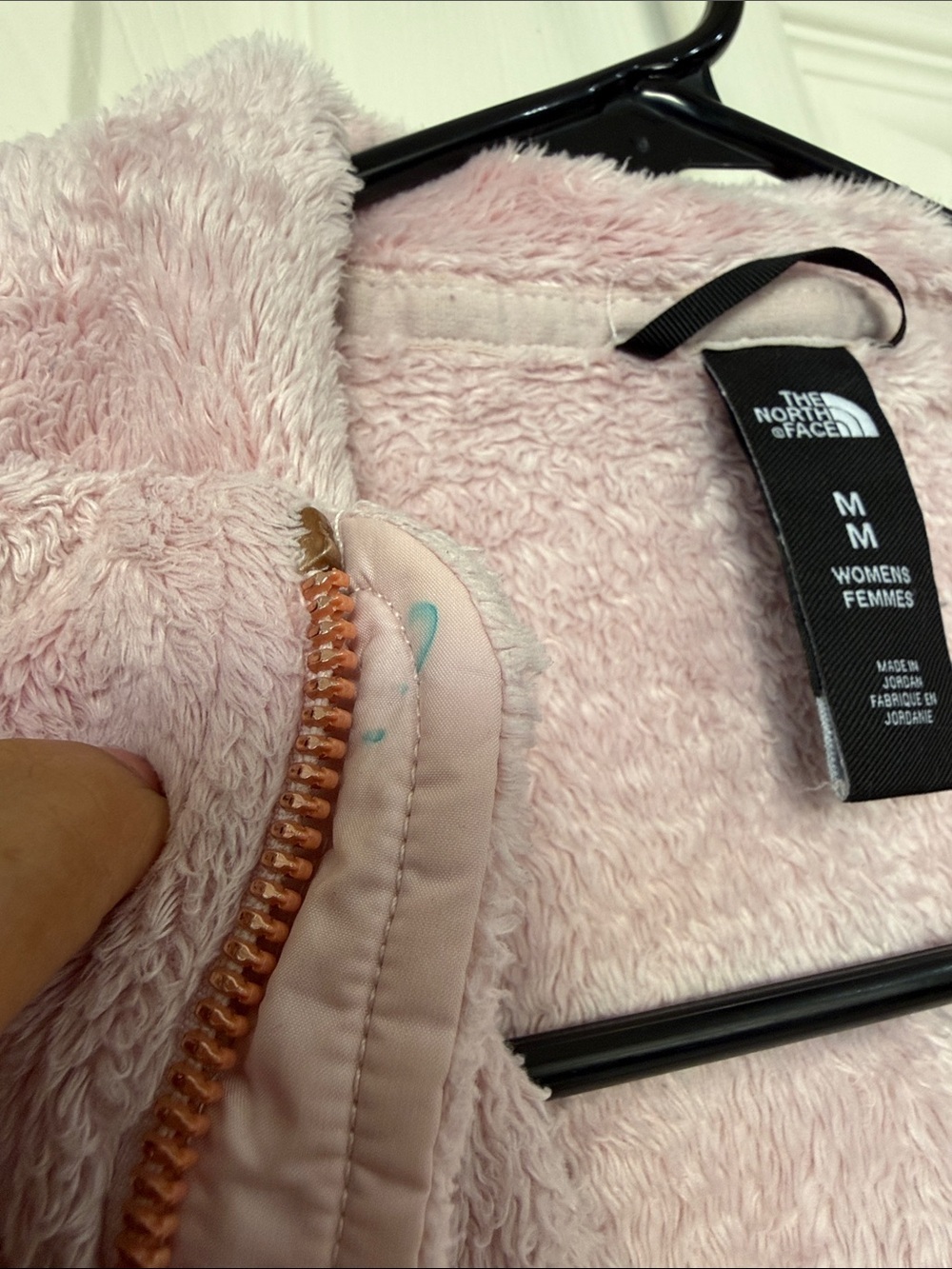 The North Face Dusty Pink Plush Full-Zip Hoodie Jacket size medium - Picture 6 of 9